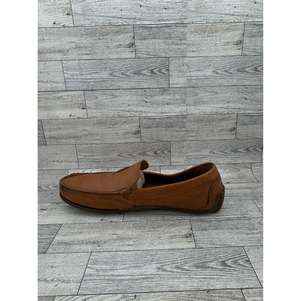 Clarks Men Tan Leather Slip On Loafers‎ Cushion Soft Shoes Sz 8.5M 261342907075